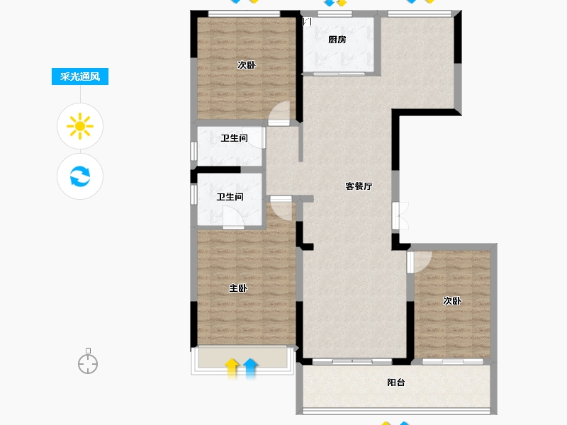 浙江省-丽水市-云和东景苑-113.60-户型库-采光通风