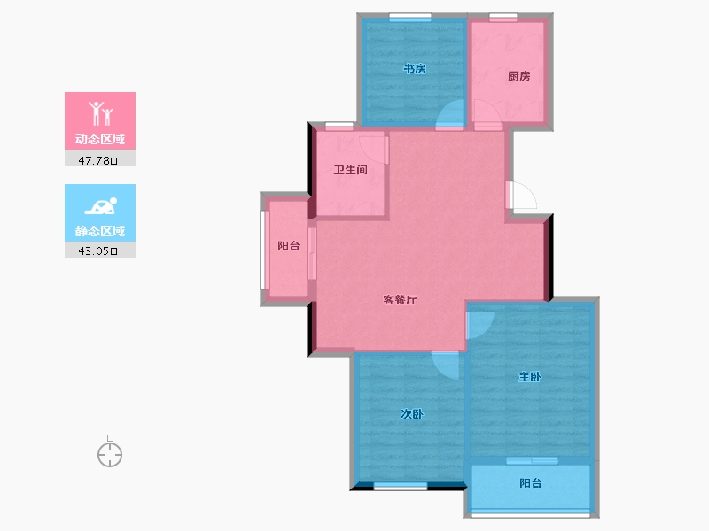 浙江省-杭州市-浅山明月府-81.66-户型库-动静分区