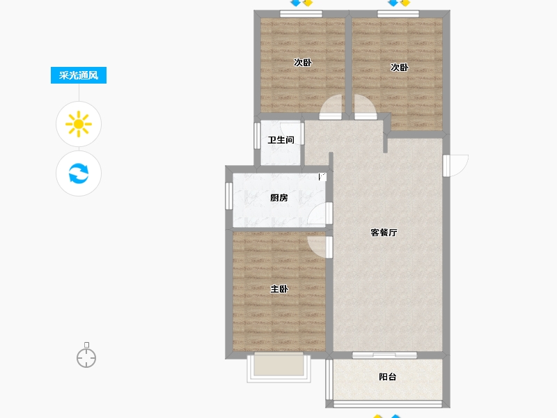 河北省-保定市-香溪名旭·悦居-83.72-户型库-采光通风