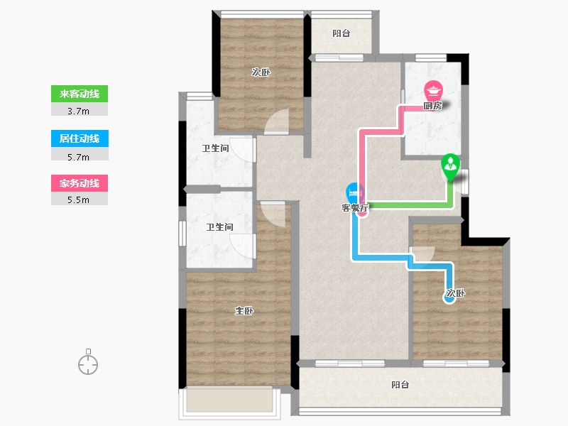 浙江省-舟山市-绿城晓风印月花园-99.67-户型库-动静线