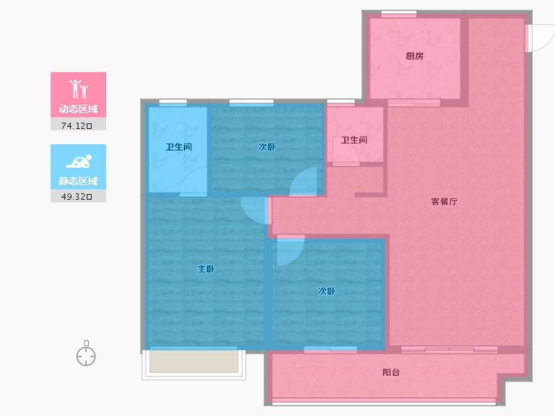 山东省-泰安市-恒地·玺悦-112.00-户型库-动静分区