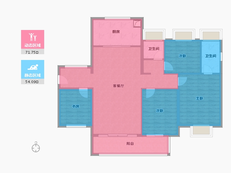 广东省-佛山市-万科璞悦山-114.00-户型库-动静分区