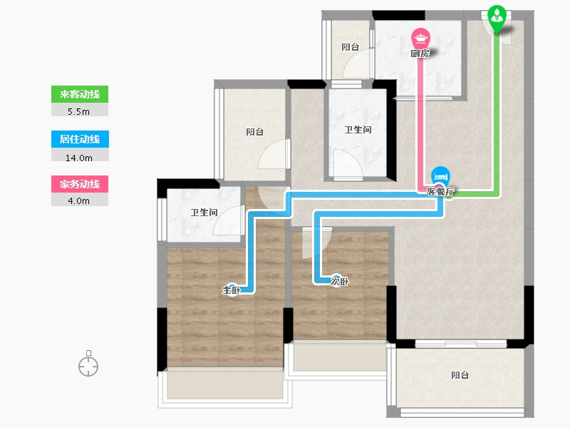 广东省-河源市-泰和学苑-72.78-户型库-动静线