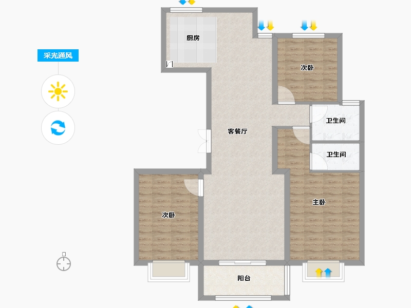 河北省-保定市-观璟臺-110.18-户型库-采光通风