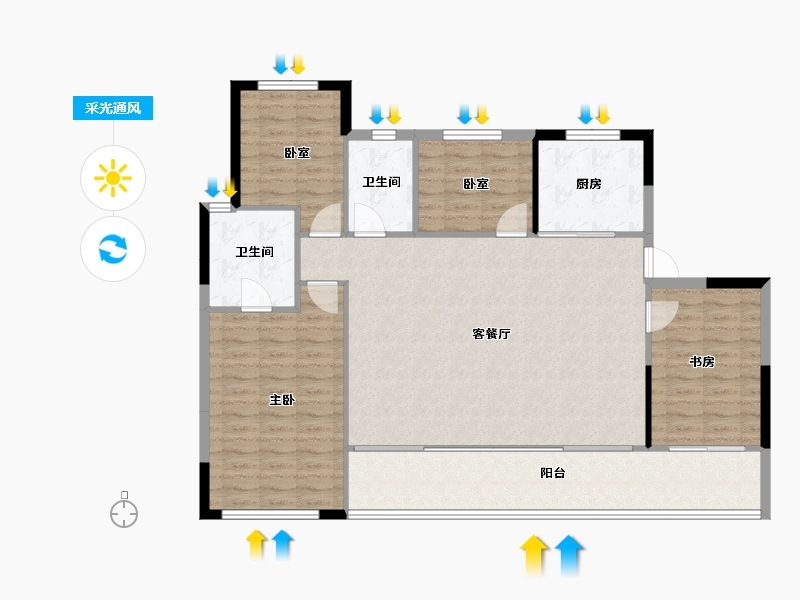 浙江省-温州市-华润置地悦未来-123.99-户型库-采光通风