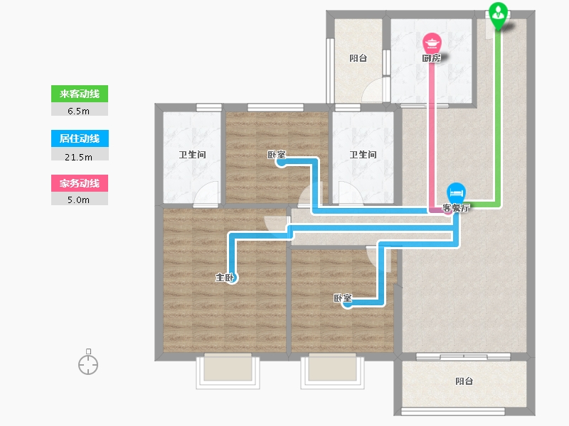 河北省-保定市-碧桂园清苑新城-97.60-户型库-动静线