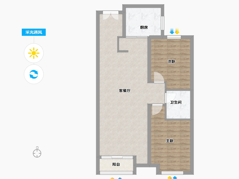 河北省-保定市-紫樾华庭-74.85-户型库-采光通风