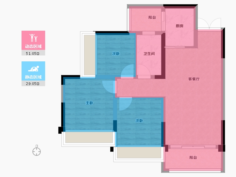 贵州省-六盘水市-凉都名郡-71.20-户型库-动静分区