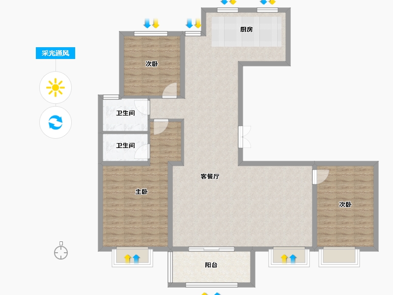 河北省-保定市-观璟臺-124.59-户型库-采光通风