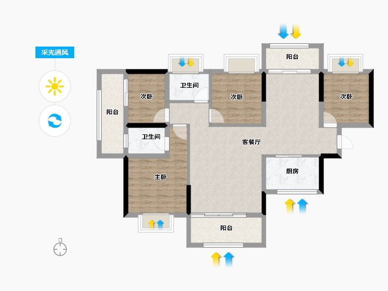 广东省-东莞市-春晖国际城-99.35-户型库-采光通风