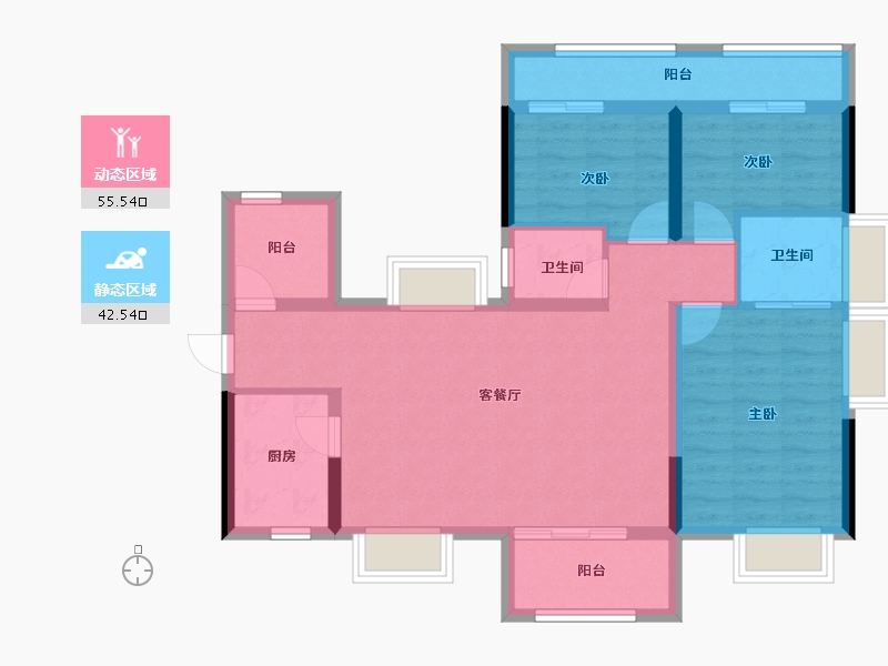 广东省-东莞市-春晖国际城-87.21-户型库-动静分区