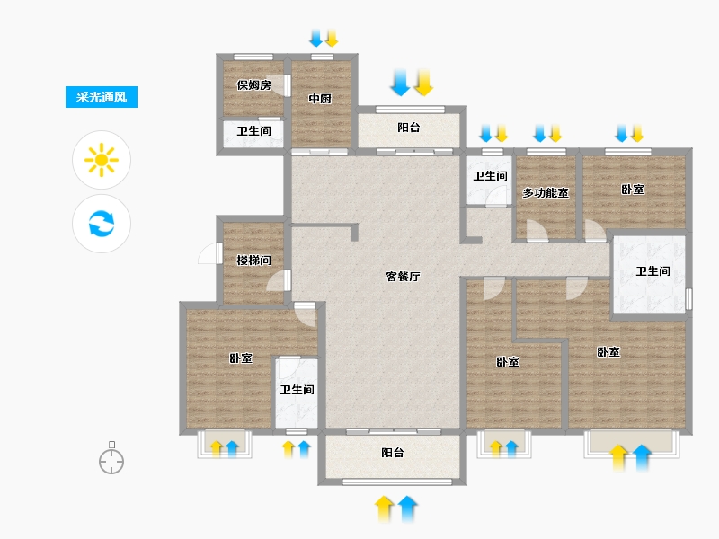 河北省-保定市-碧桂园清苑新城-182.40-户型库-采光通风