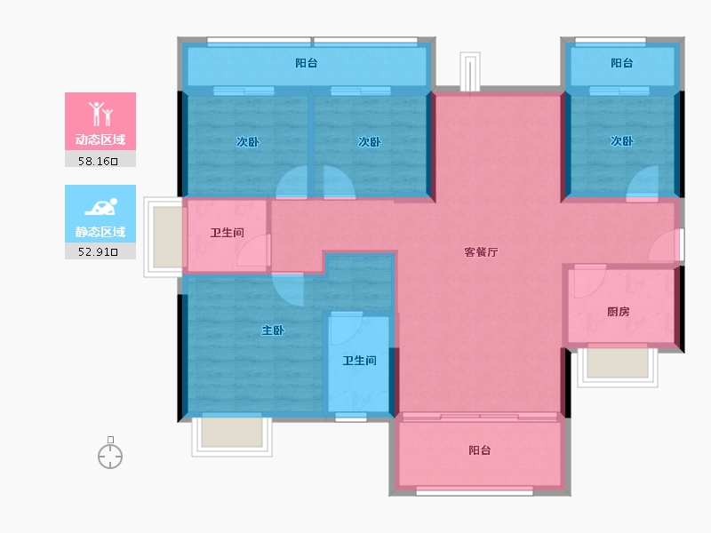 广东省-东莞市-春晖国际城-99.64-户型库-动静分区