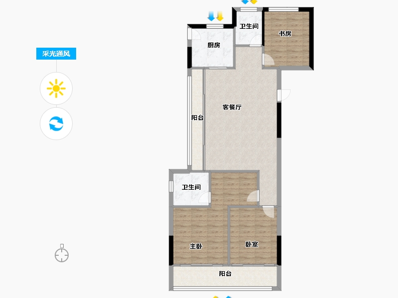 浙江省-温州市-江海云著-92.00-户型库-采光通风