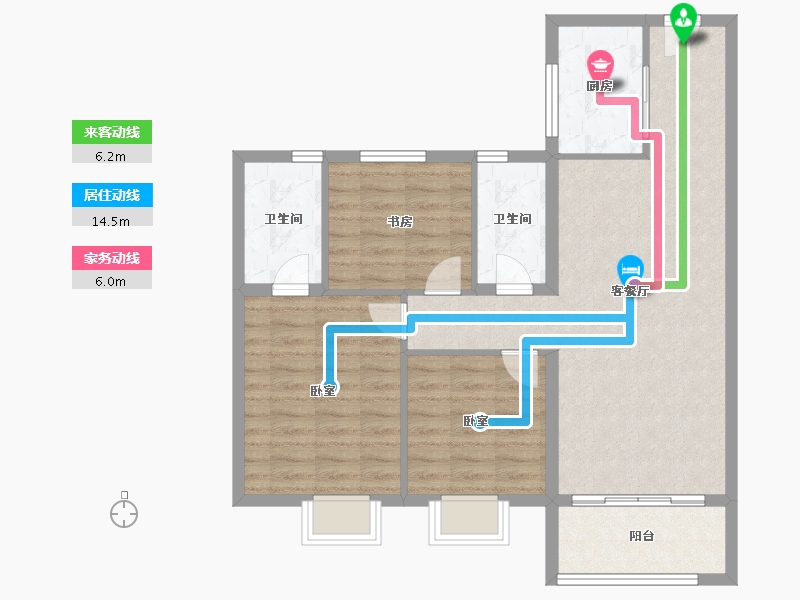 河北省-保定市-碧桂园清苑新城-88.06-户型库-动静线