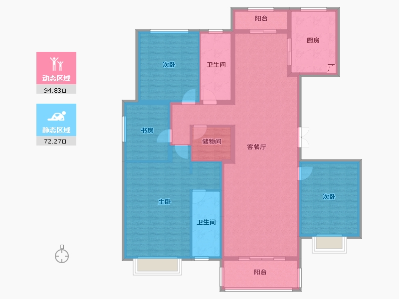 河北省-保定市-观璟臺-150.85-户型库-动静分区