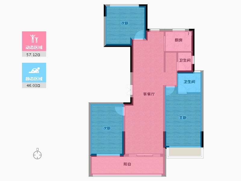 浙江省-丽水市-云和东景苑-92.07-户型库-动静分区