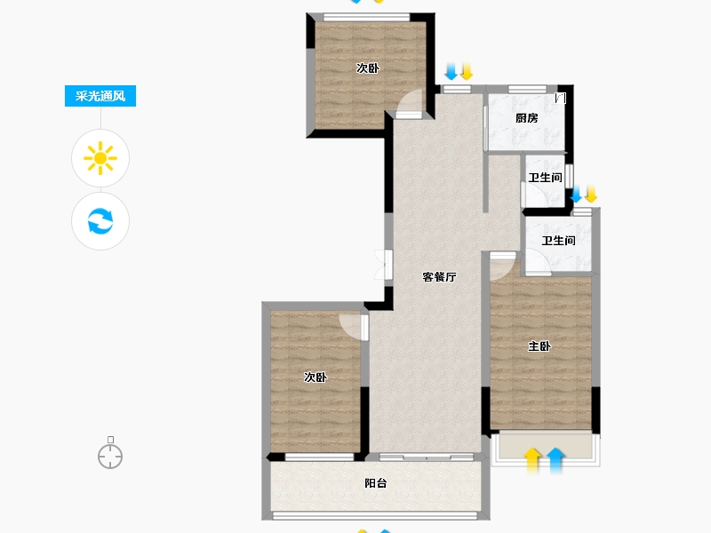 浙江省-丽水市-云和东景苑-92.07-户型库-采光通风