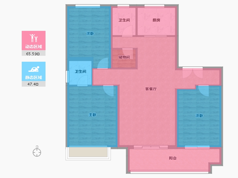 山东省-聊城市-运河老街-101.94-户型库-动静分区