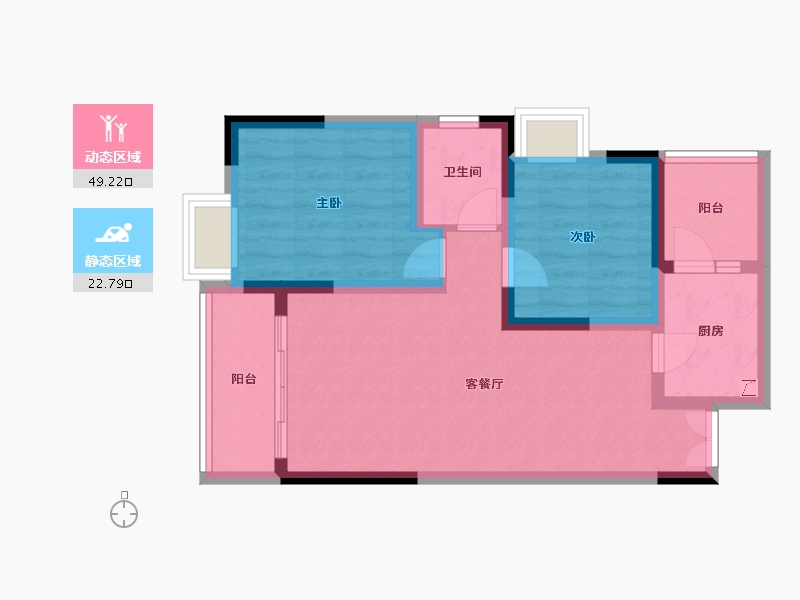 重庆-重庆市-中建御湖壹号-63.36-户型库-动静分区