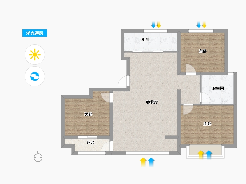 山东省-滨州市-龙眼湖.东景城-92.34-户型库-采光通风