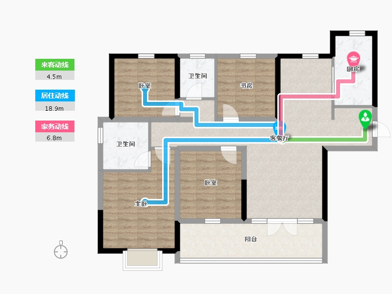 青海省-西宁市-安泰秀水湾-108.00-户型库-动静线