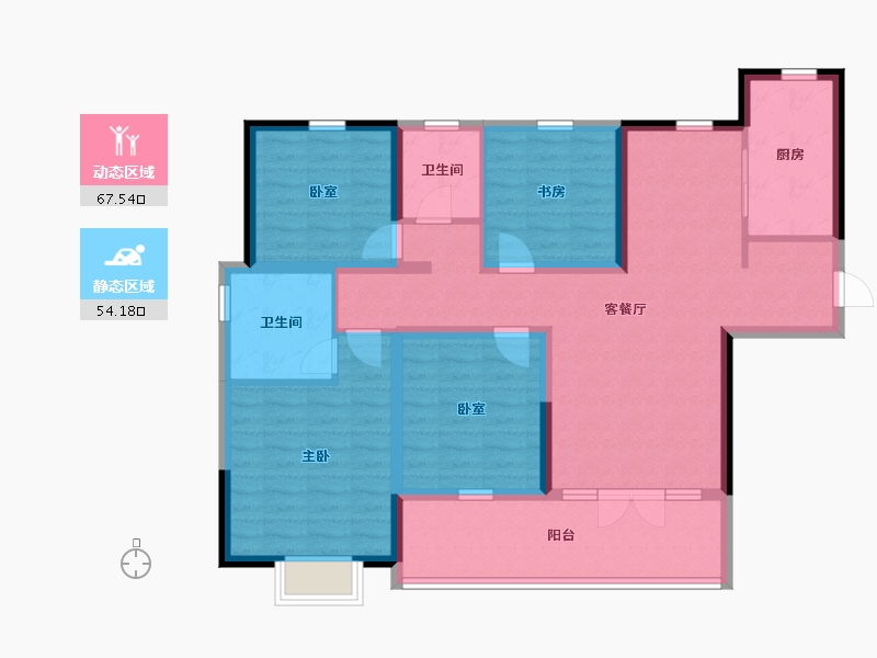 青海省-西宁市-安泰秀水湾-108.00-户型库-动静分区