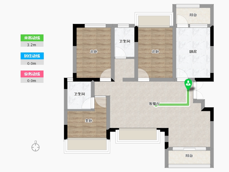 四川省-绵阳市-东辰江畔悦府-73.80-户型库-动静线