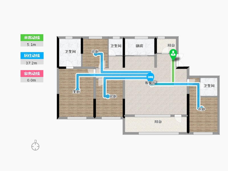 江苏省-南京市-金基望樾府-148.00-户型库-动静线