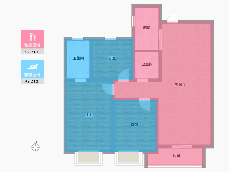 陕西省-西安市-盛唐长安-84.00-户型库-动静分区