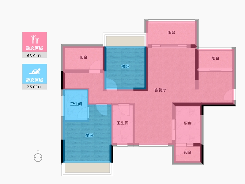 广东省-河源市-泰和学苑-82.85-户型库-动静分区