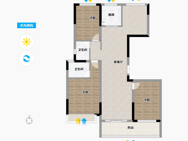 浙江省-丽水市-云和东景苑-109.53-户型库-采光通风