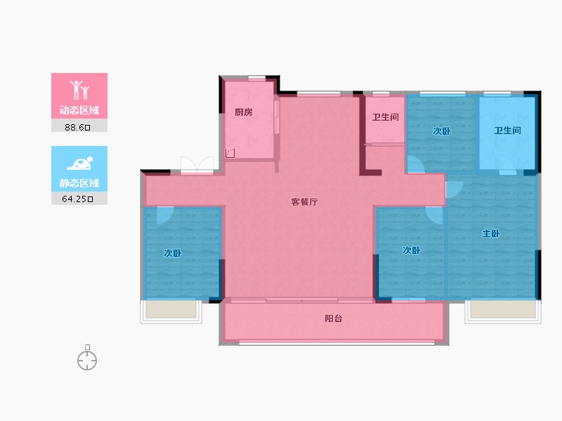 山东省-滨州市-碧桂园·翡丽公馆-140.00-户型库-动静分区