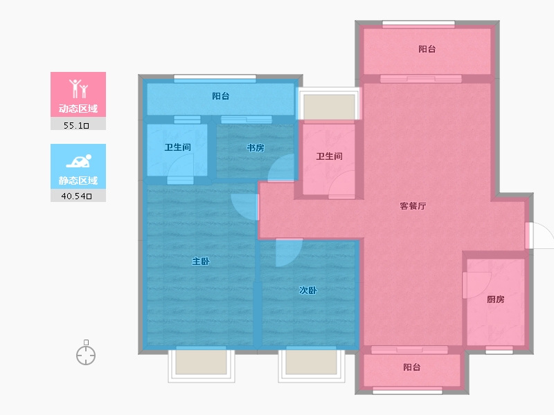 广东省-东莞市-春晖国际城-84.75-户型库-动静分区