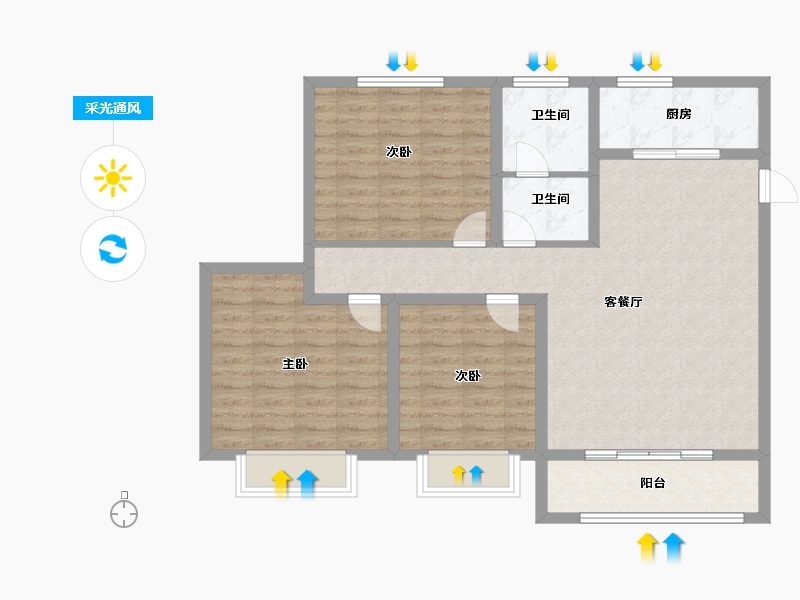 山东省-滨州市-龙眼湖.东景城-94.10-户型库-采光通风