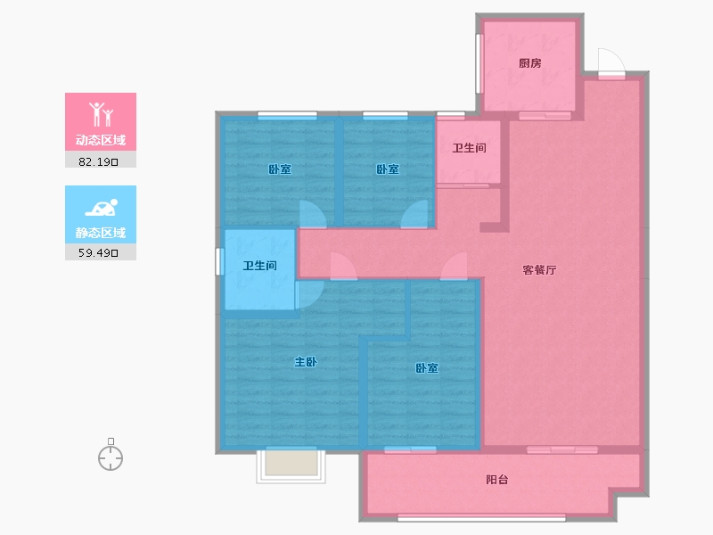 山东省-聊城市-碧桂园·国岳府-128.00-户型库-动静分区