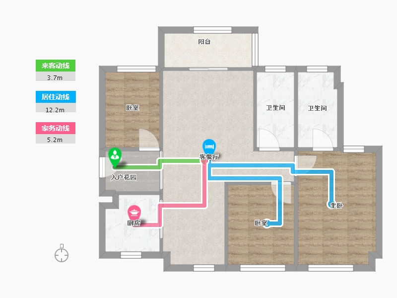 广东省-佛山市-容桂碧桂园-69.00-户型库-动静线