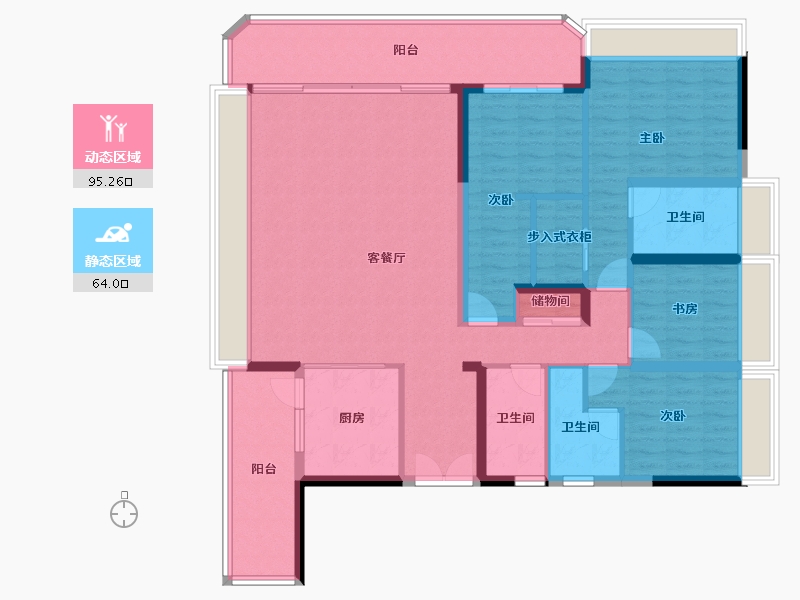 广东省-广州市-侨鑫保利汇景台-143.68-户型库-动静分区