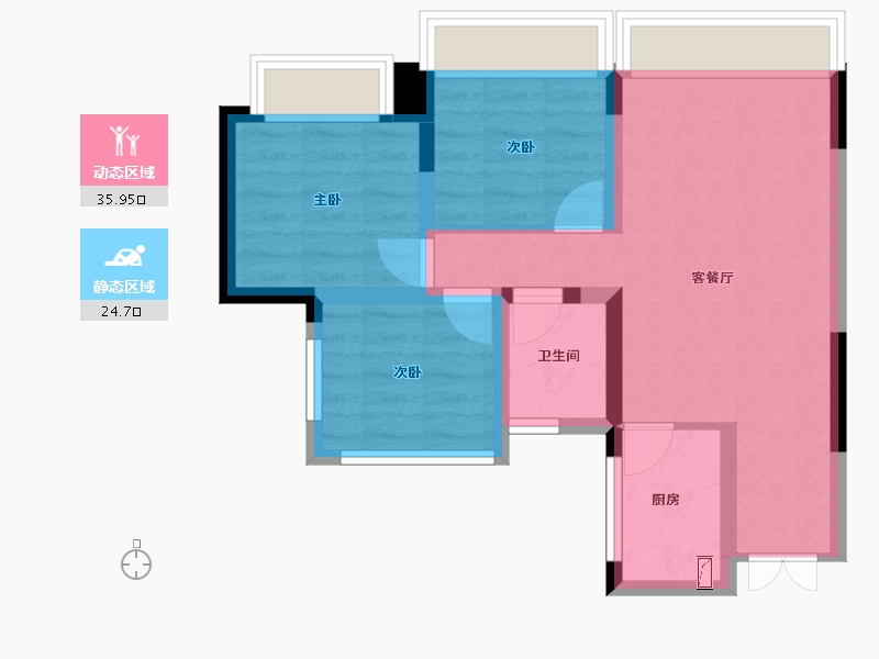 四川省-绵阳市-东辰江畔悦府-52.81-户型库-动静分区