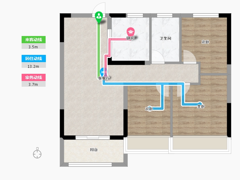 江苏省-无锡市-龙湖长泰景粼天著-71.57-户型库-动静线