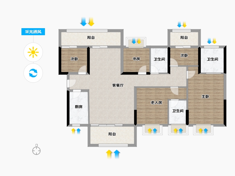 广东省-东莞市-春晖国际城-129.19-户型库-采光通风