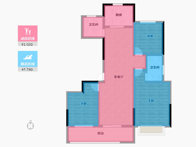 浙江省-杭州市-云彩之城-96.71-户型库-动静分区