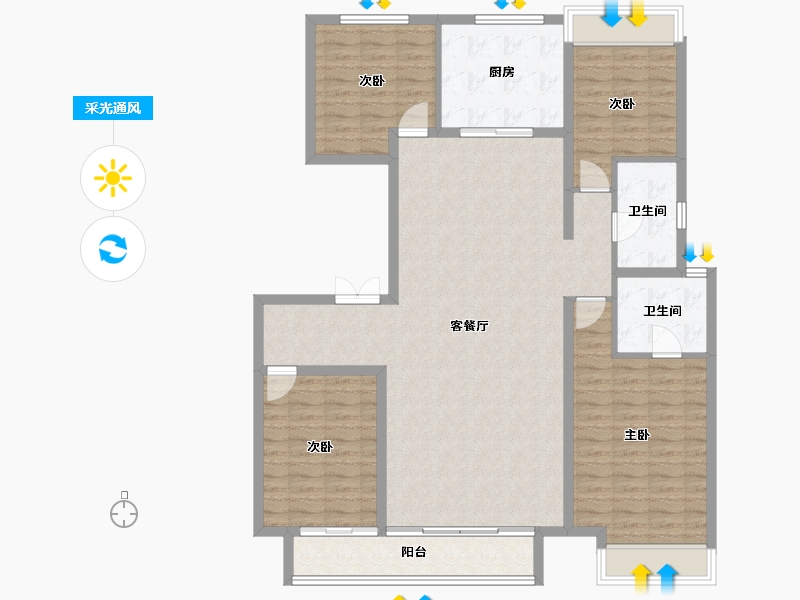 河北省-保定市-紫樾华庭-135.75-户型库-采光通风