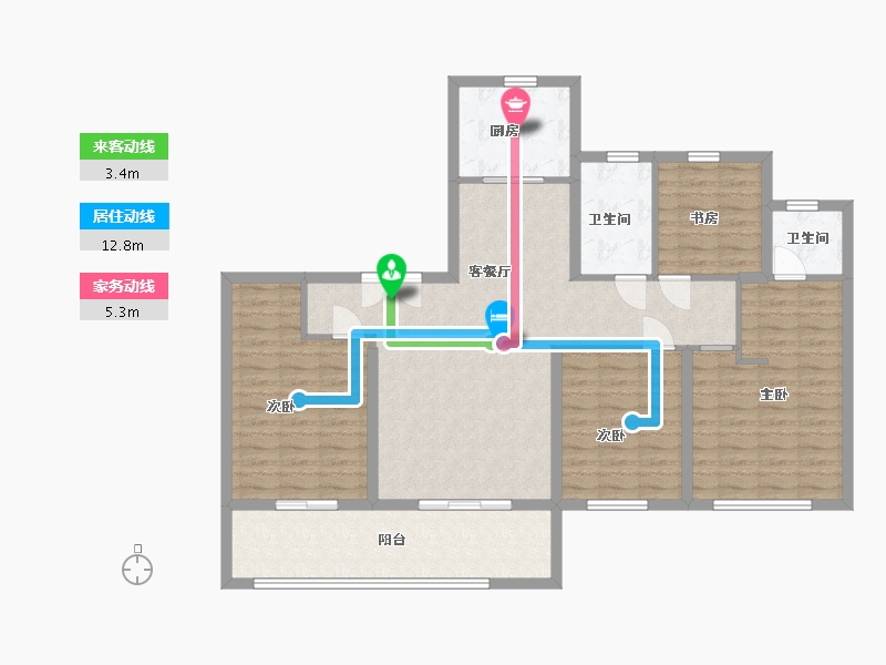 江苏省-南京市-金基望樾府-114.40-户型库-动静线