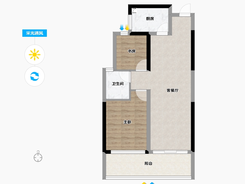 浙江省-丽水市-云和东景苑-61.72-户型库-采光通风