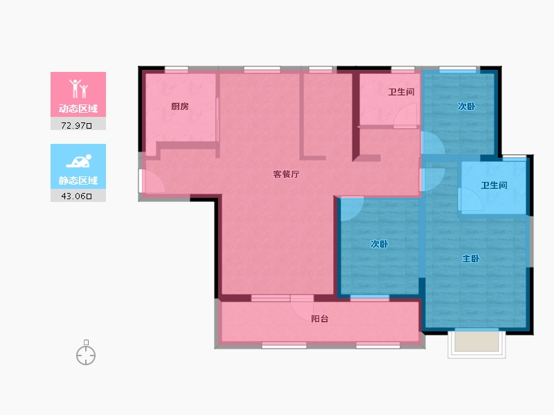 江苏省-南京市-颐居朗诗紫熙府-103.20-户型库-动静分区