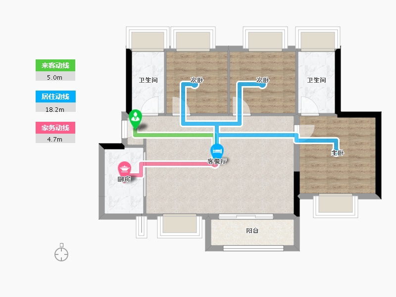 广东省-东莞市-金众柏悦公馆-75.10-户型库-动静线