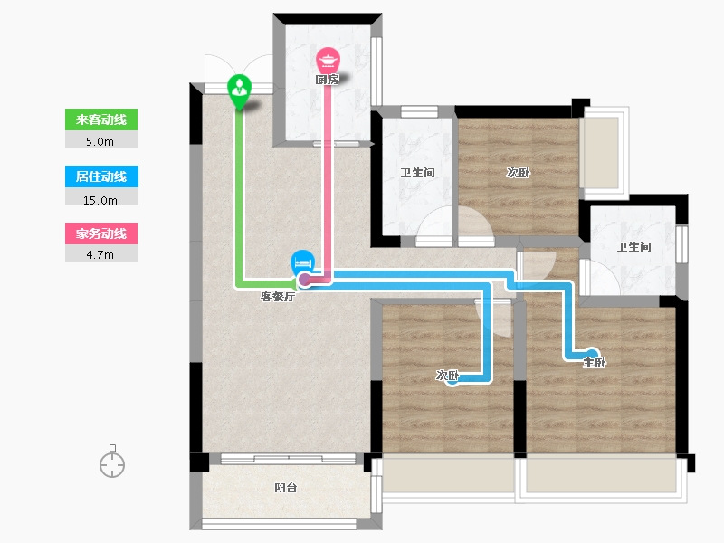 贵州省-六盘水市-凉都名郡-75.71-户型库-动静线