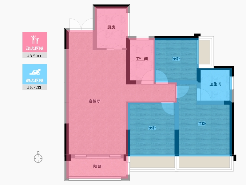 贵州省-六盘水市-凉都名郡-75.71-户型库-动静分区