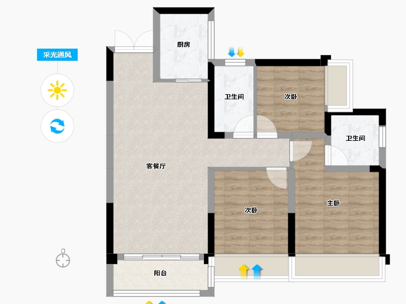 贵州省-六盘水市-凉都名郡-75.71-户型库-采光通风